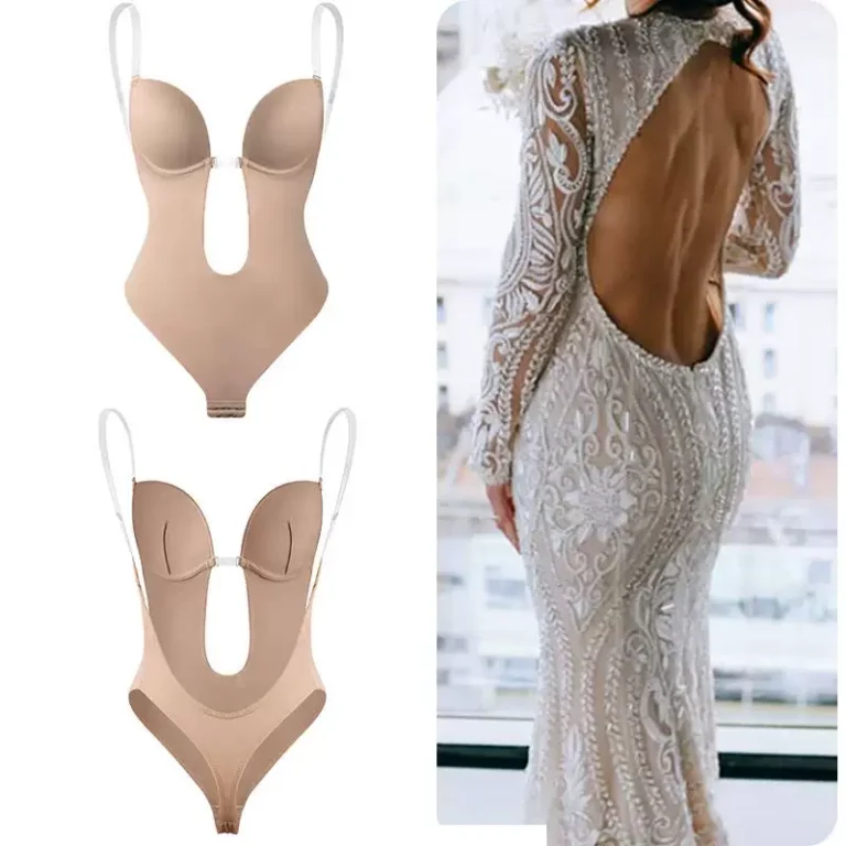 Qinelle low-back shaping bodysuit with dress styling views