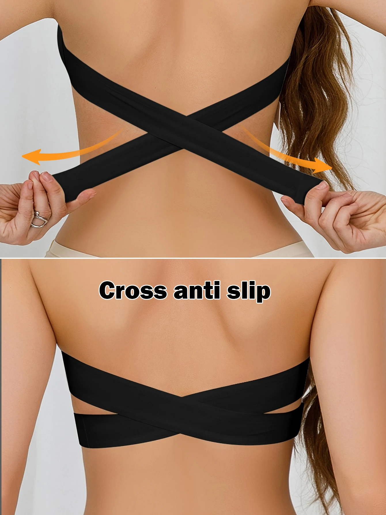 Qinelle strapless side-buckle support bra original supplier view 02