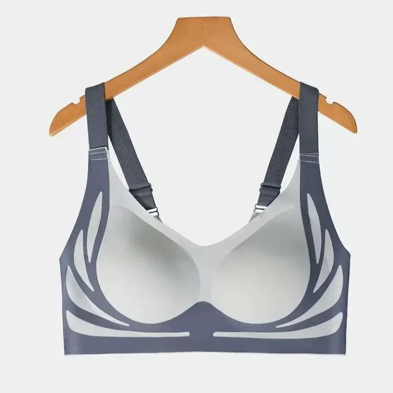 Qinelle Deep blue contrast-trim wireless everyday support bra front product view