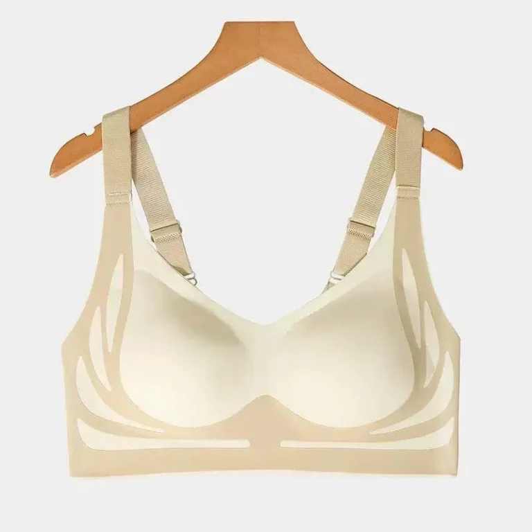Qinelle Skin color contrast-trim wireless everyday support bra front product view