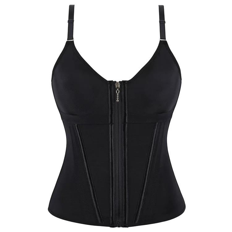 Qinelle black waist trainer vest structured back panel