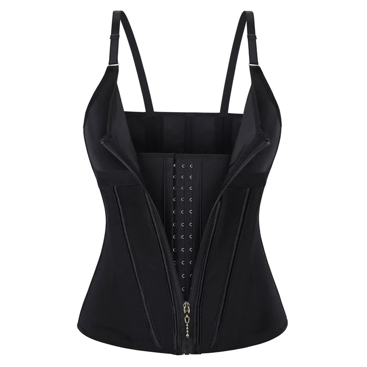 Qinelle zip-front waist trainer vest zipper detail