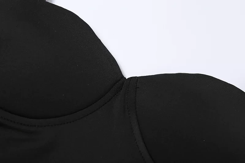 Qinelle black shaping bodysuit shaped built-in bra cup detail