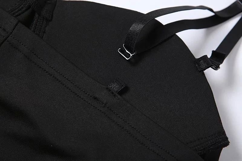 Qinelle black built-in bra bodysuit detachable adjustable strap detail