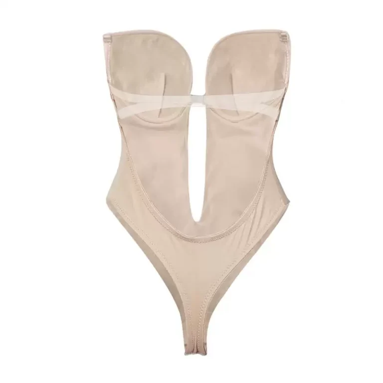 Qinelle nude low-back thong shaping bodysuit product back view
