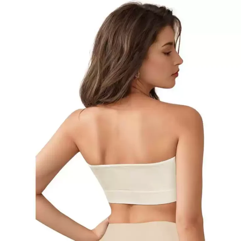Light neutral strapless seamless bra back view
