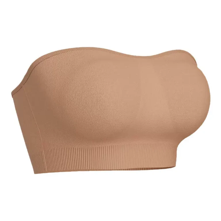 Nude seamless strapless bra product-only view