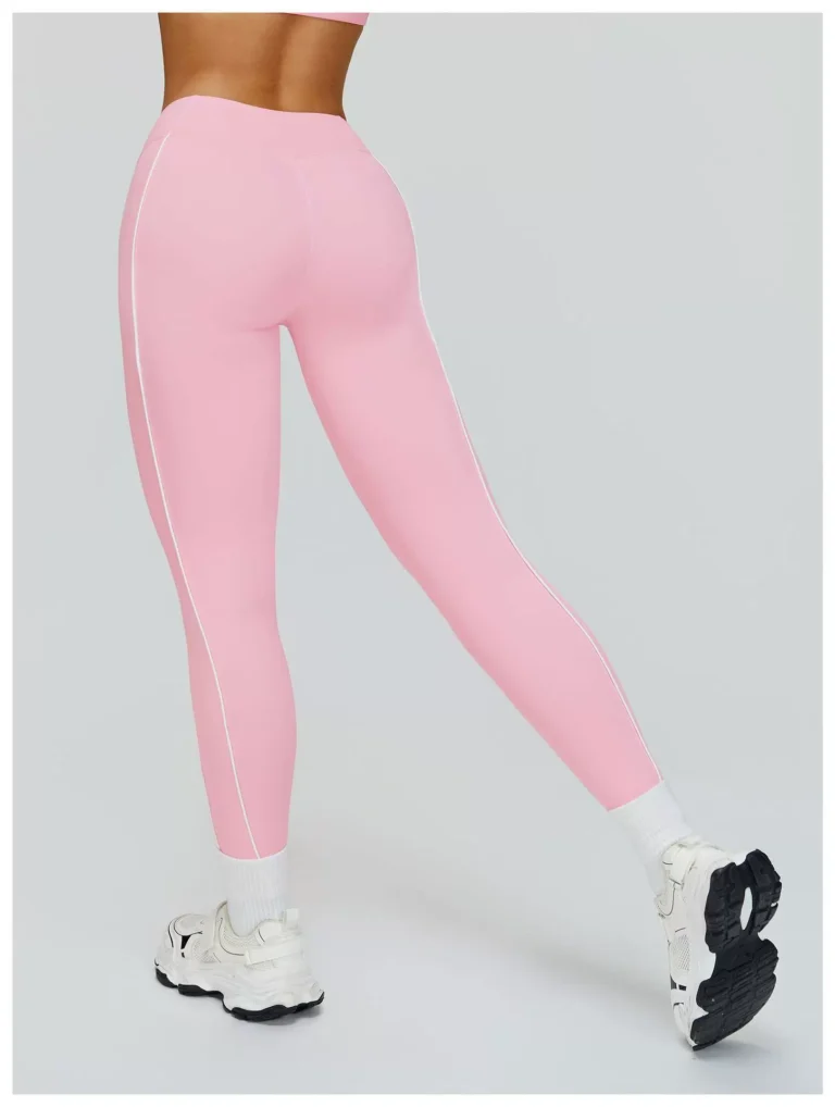 Cherry Blossom Pink high-waist sculpting leggings shown from the back