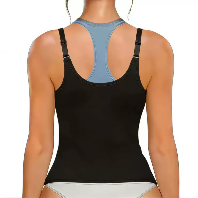 Black adjustable-strap shaping vest back fit