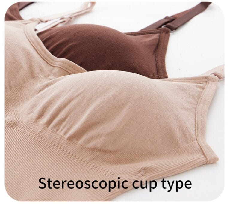 Qinelle seamless spaghetti-strap brief shaping bodysuit - Cup area detail for nude/brown colors; English text overlay