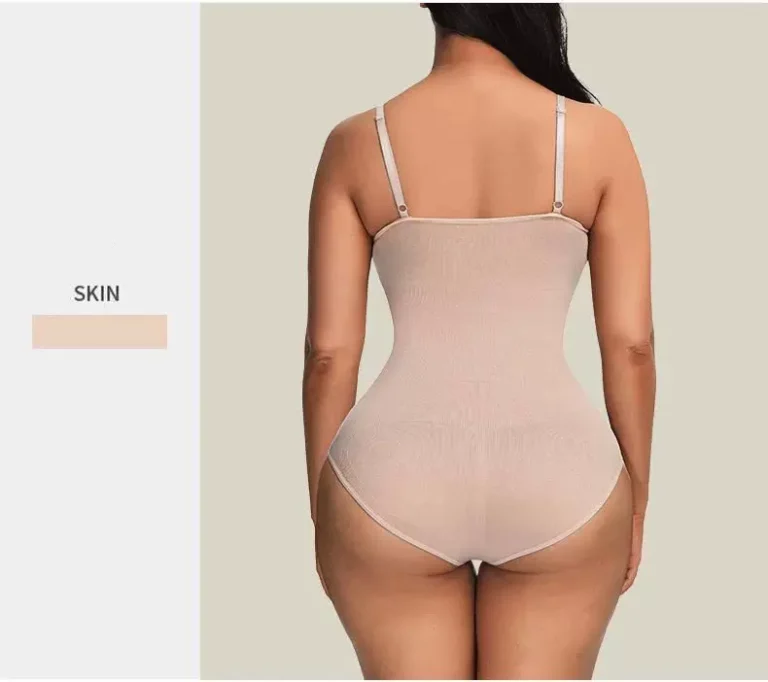 Qinelle nude detachable-strap shaping bodysuit brief back view