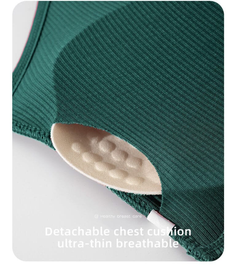 Qinelle 29170 Forest Green removable chest cushion and ribbed fabric detail