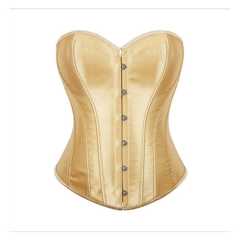 Qinelle 30897 Champagne front view with satin finish and hook closure