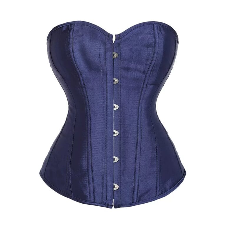 Qinelle 30897 Navy front view with structured boning and satin finish
