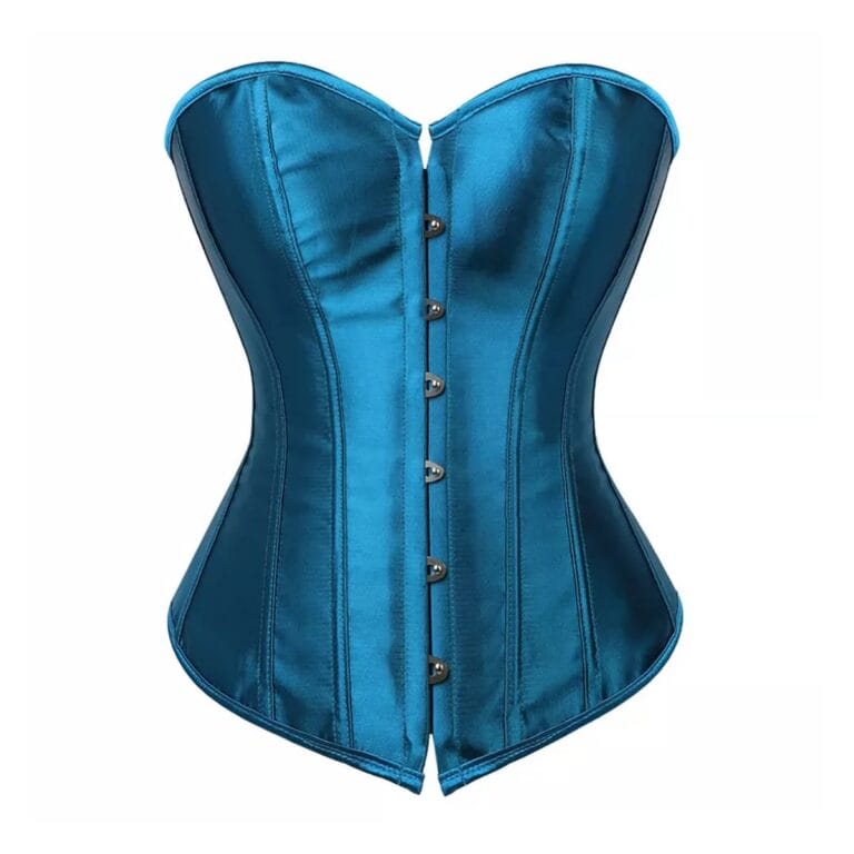 Qinelle 30897 Teal front view with smooth strapless corset shape