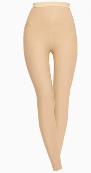 Nude full-length compression leggings product view