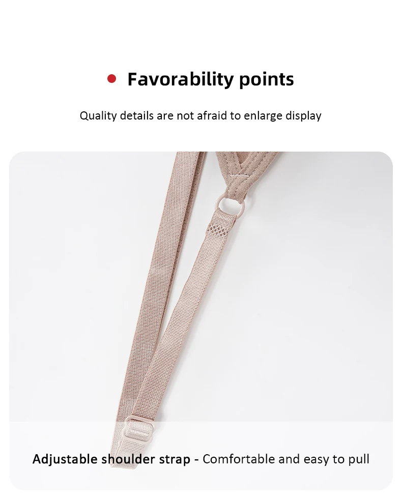 Adjustable spaghetti shoulder strap with slider and ring detail