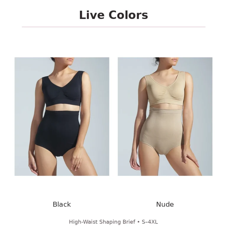 Qinelle black and nude live colors for high-waist shaping brief