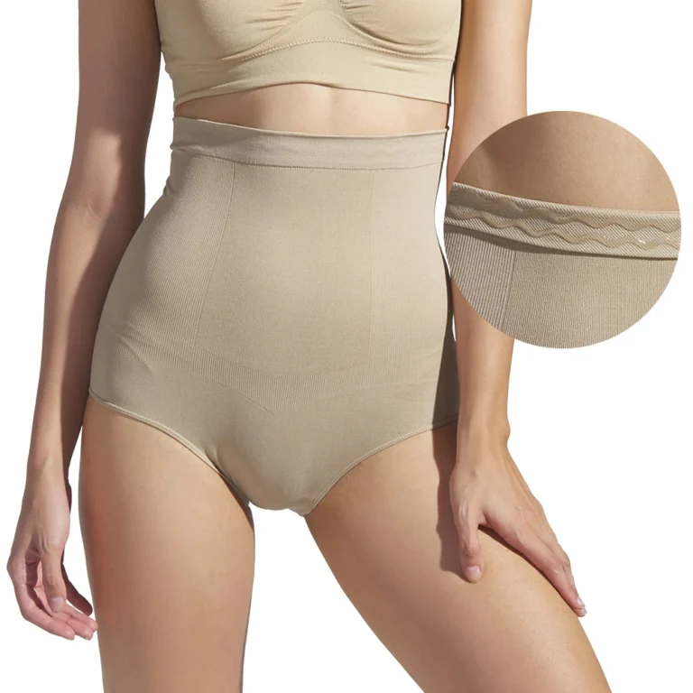 Qinelle nude high-waist shaping brief waistband detail