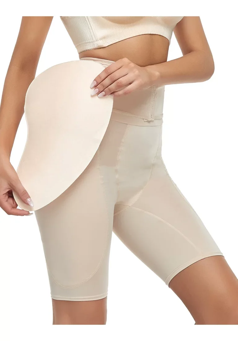 Nude side view demonstrating removable hip pad