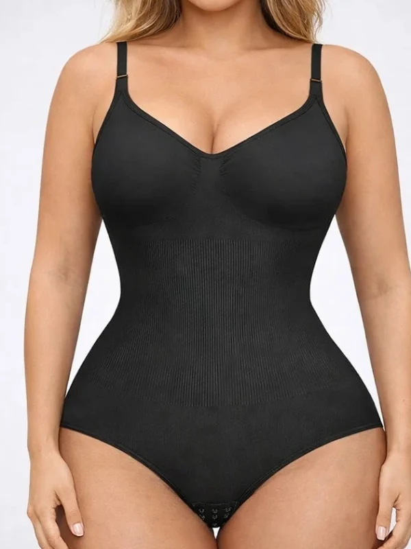 Seamless Square-Neck Spaghetti-Strap Bodysuit, front main view