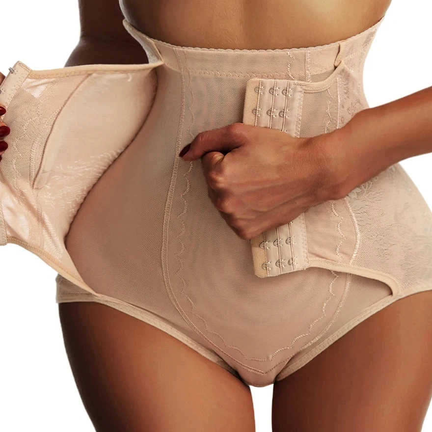 High-Waist Wraparound Front-Hook Shaping Brief, front product view