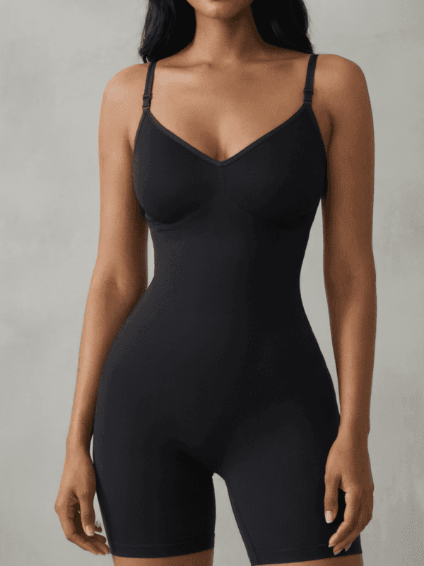 Open-Back Butt-Lifting Seamless Shaping Bodysuit, front product view