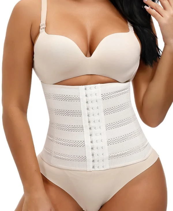Hook-and-Eye Waist Trainer Corset with Firm Support, front product view