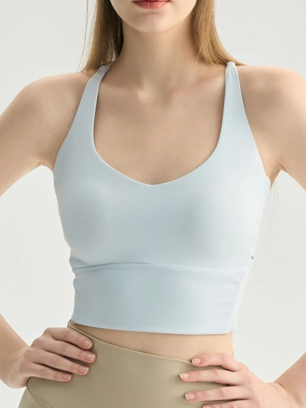 Racerback Sports Bra Crop Top with Supportive Fit, front product view