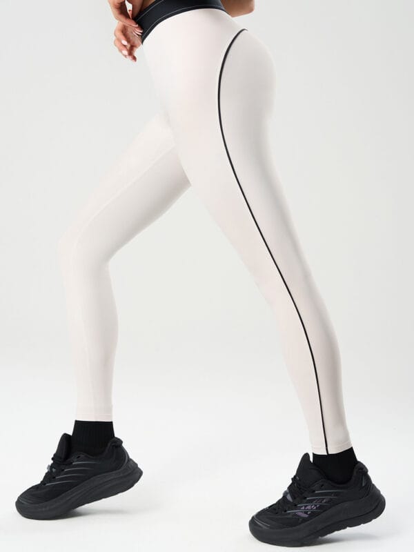 High-Waist Sculpting Leggings with Side Stripe, front product view