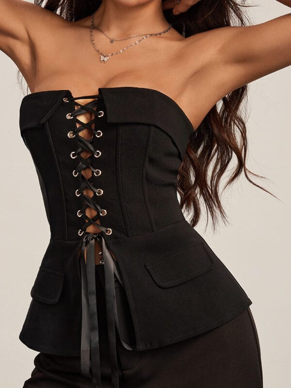 Strapless Hook-and-Eye Waist Trainer Corset for Styling, front product view