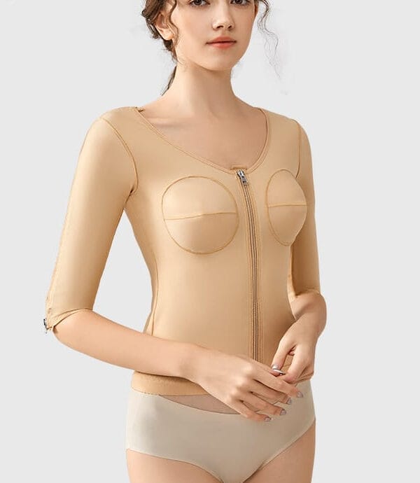 Post-Op Compression Top with Front & Sleeve Zippers, front product view