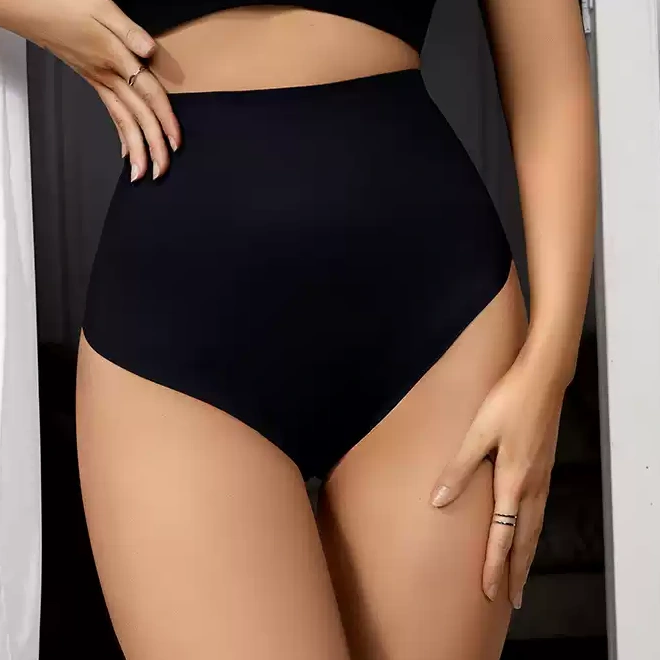 High-Waist Tummy Control Shaping Thong Panty, front product view
