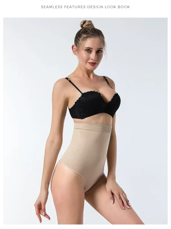 Nude high-waist seamless thong shaper front view