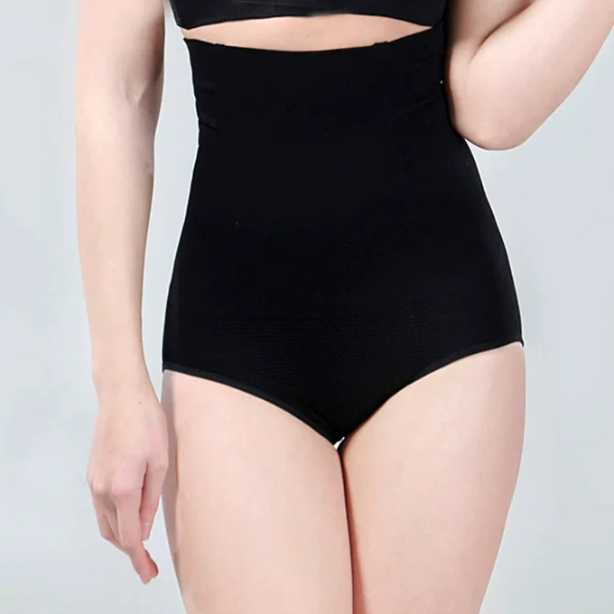 High-rise shaping brief showing long coverage through the lower abdomen