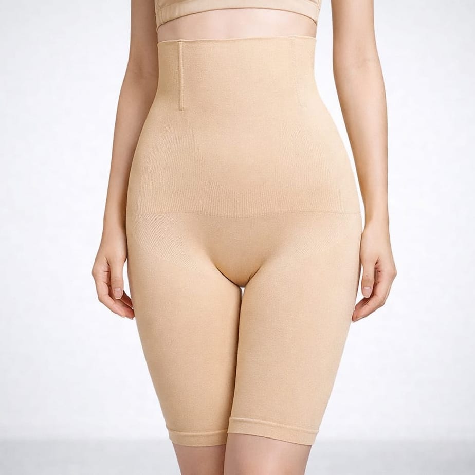 High-Waist Tummy Control Shaper Shorts with Thigh Coverage, front product view