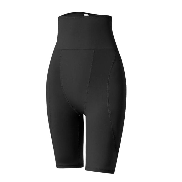 Black padded hip shapewear shorts product-only front view